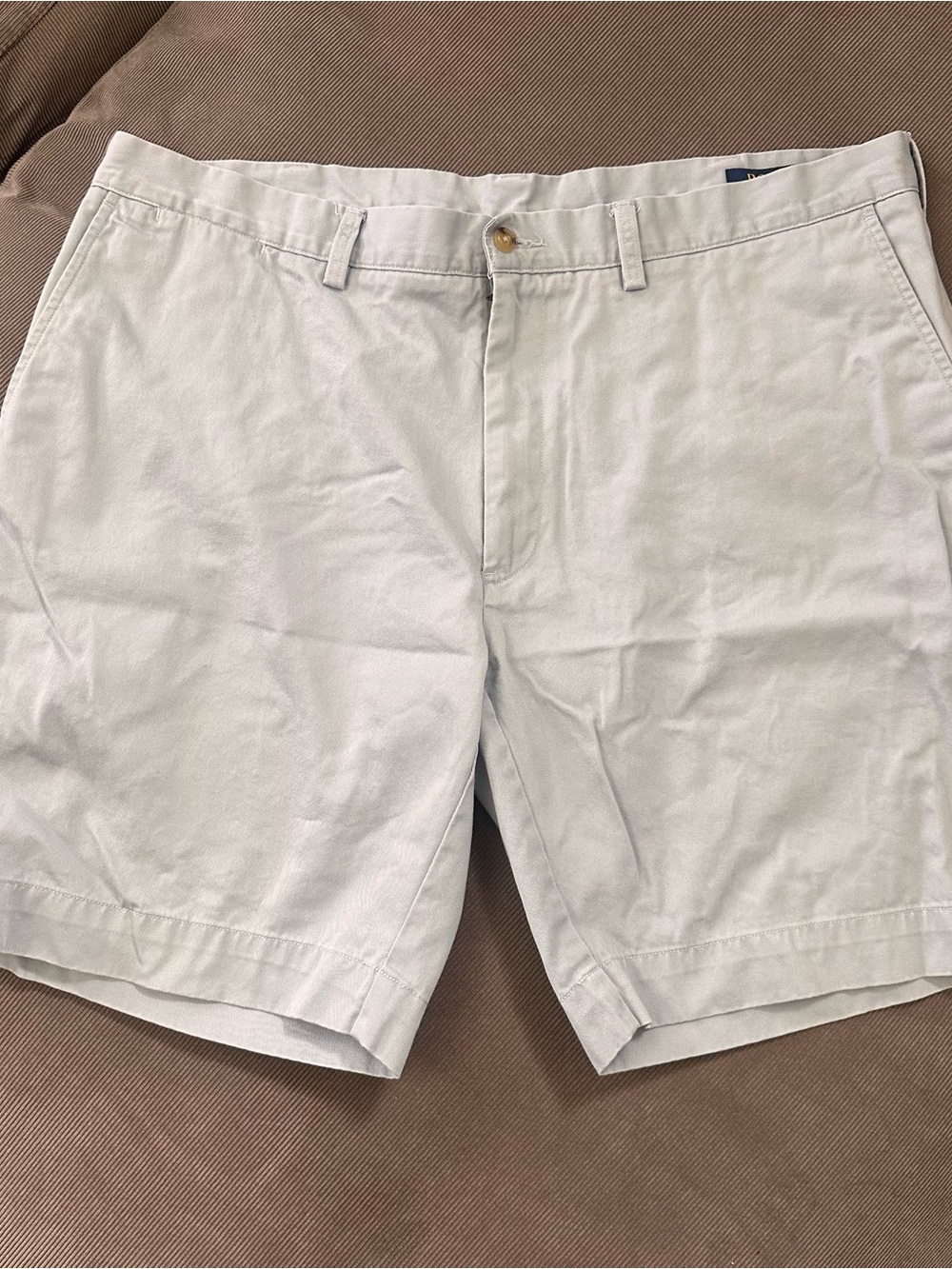 POLO Ralph Lauren Classic Fit Chino Shorts Sky Blue Cotton Solid Flat Front 40